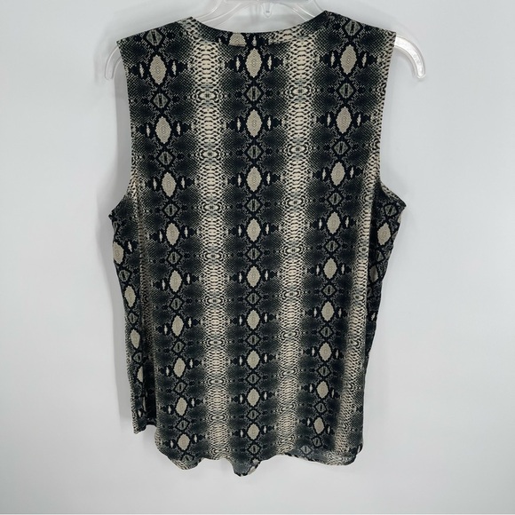 Daniel Rainn Women’s Snakeskin Print sleeveless top size large Black Gray Tan - Picture 7 of 8
